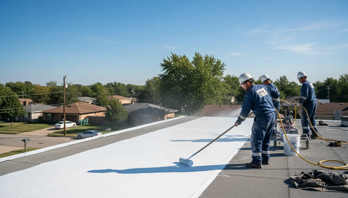 Commercial roof coating in Wrights, IL near me